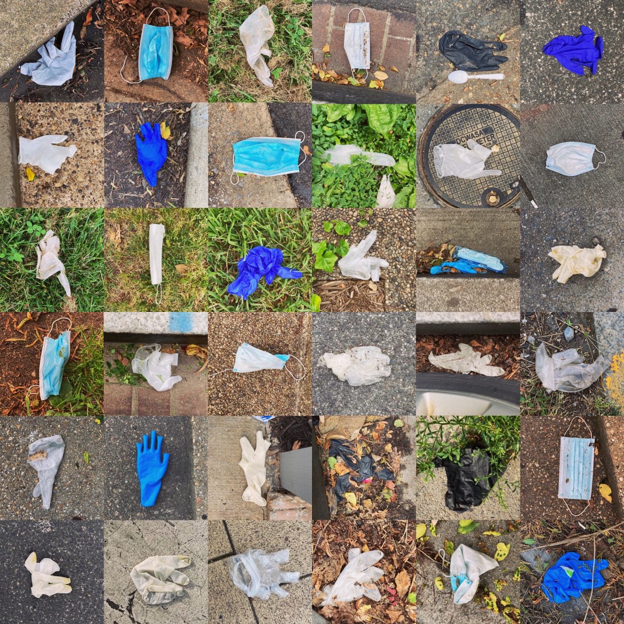 Six by six, 9 masks and 27 gloves